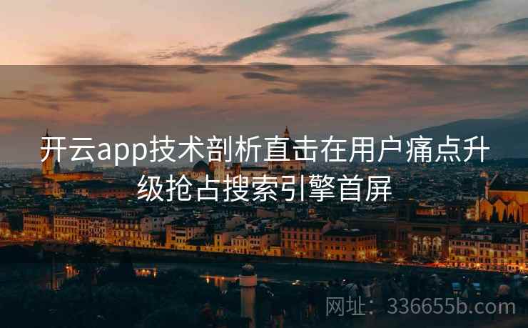 开云app技术剖析直击在用户痛点升级抢占搜索引擎首屏