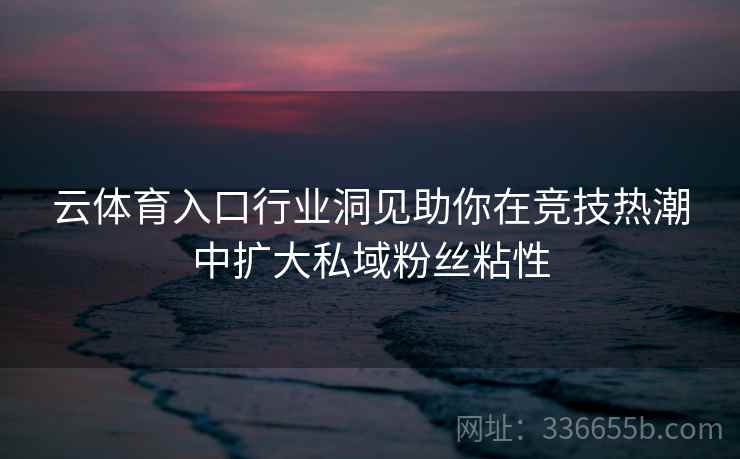 云体育入口行业洞见助你在竞技热潮中扩大私域粉丝粘性