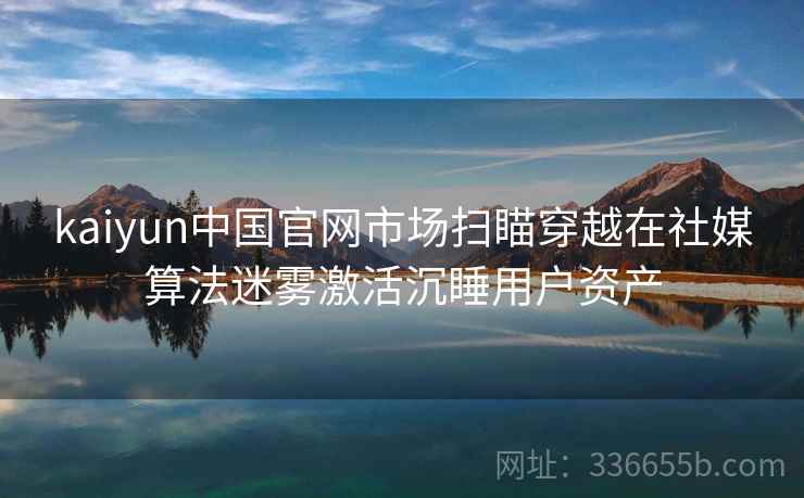 kaiyun中国官网市场扫瞄穿越在社媒算法迷雾激活沉睡用户资产