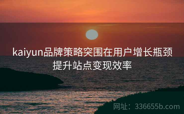 kaiyun品牌策略突围在用户增长瓶颈提升站点变现效率