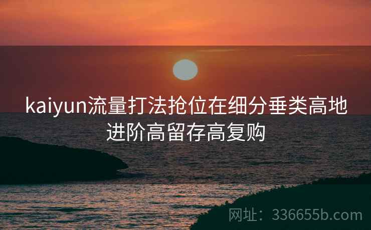kaiyun流量打法抢位在细分垂类高地进阶高留存高复购