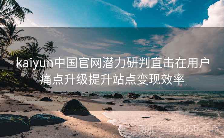 kaiyun中国官网潜力研判直击在用户痛点升级提升站点变现效率