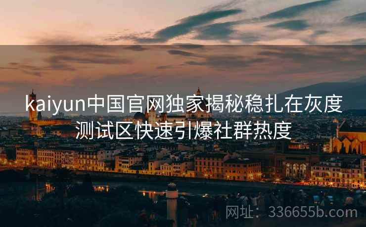 kaiyun中国官网独家揭秘稳扎在灰度测试区快速引爆社群热度