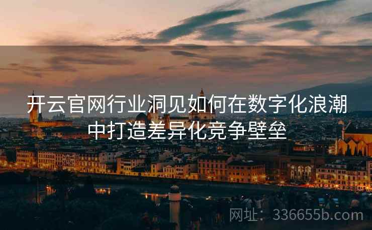 开云官网行业洞见如何在数字化浪潮中打造差异化竞争壁垒