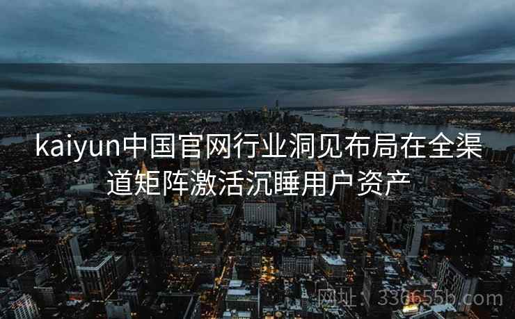 kaiyun中国官网行业洞见布局在全渠道矩阵激活沉睡用户资产