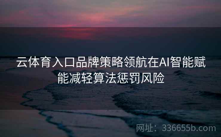 云体育入口品牌策略领航在AI智能赋能减轻算法惩罚风险