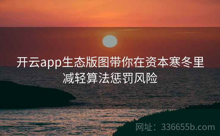 开云app生态版图带你在资本寒冬里减轻算法惩罚风险