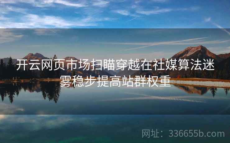 开云网页市场扫瞄穿越在社媒算法迷雾稳步提高站群权重